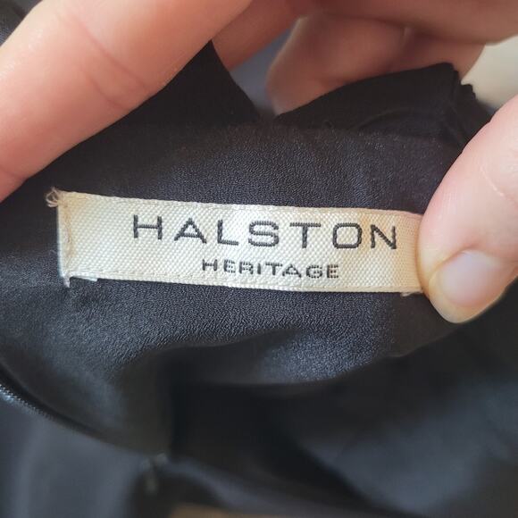 Halston Heritage Dress Womens Size XS Midi Asymmetrical Cocktail Open Strappy - Picture 13 of 15